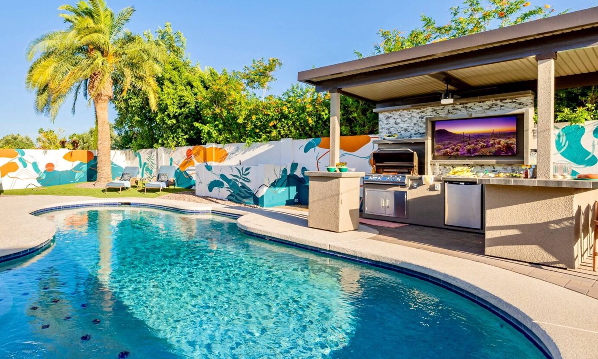 Raskin Estates House | Sonoran Soul: Luxe Scottsdale Retreat with Pool, Hot Tub & Game Room