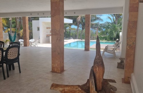 Telchac Puerto House | Beachfront House: Pool, kayaks, and a large terrace. Perfect for families. Pet-Friendly.