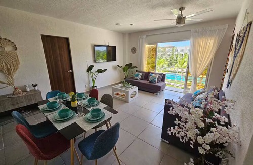 Puerto Juarez Apartment | Dept. Bohemian in front of the pool, luxury amenities