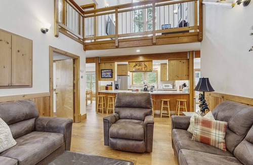 Serene Lakes House | Forest-view home with deck, grill, 2 living areas, fireplace, washer&dryer