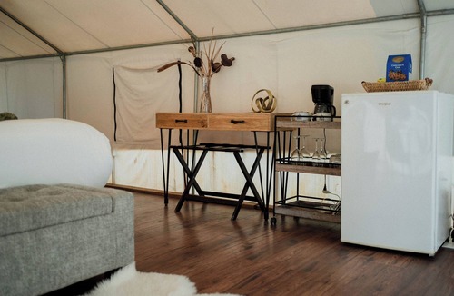 San Antonio de las Minas Cabin | Luxury Glamping Tent with Vineyard Views & Private Bathroom