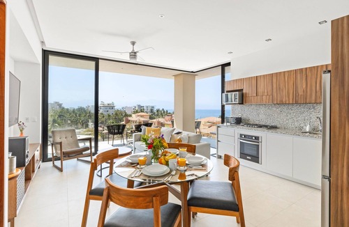 Bucerias Condo | Modern 2BR Golden Zone | Top Floor | Ocean View
