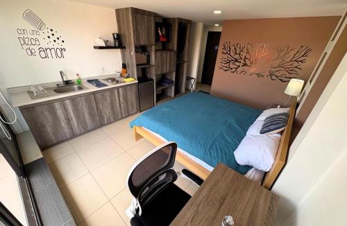 Ciudad Lopez Mateos Apartment | S09 SUITE KING Premium Suite TEC CEM Cocineta WiFi Balcón Parking Terraza