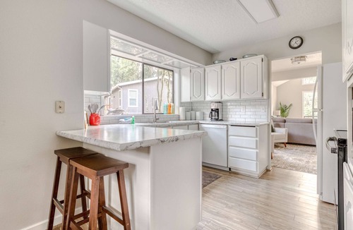 Mount Hood Village House | Spacious Mountain Home with Decks, Firepit, Grill, Wood Stove, W&D, & Free WiFi