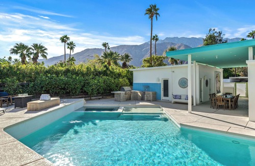Racquet Club Estates House | Starr of the Desert - Relax & Recharge: Elegant Design, Cozy Fire Pit & Poolside Bliss