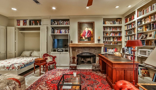 Artist’s Library; Private Swimming Pool in River Oaks Area in Houston