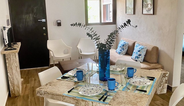 Charming 2-bedroom house with AC and WiFi in gorgeous Chicxulub Beach