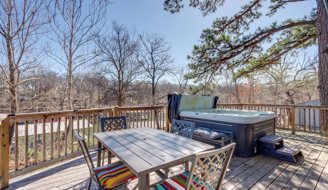Deck & Boat Dock: Lakefront Cabin in Eucha! in Eucha