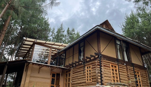 Eco-friendly, bio-built cabin in the forest