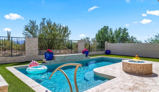 Gorgeous home with unobstructed backyard views- heated pool- pet friendly!