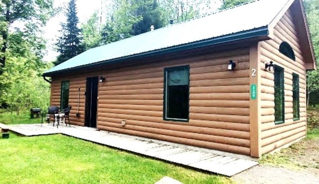 Handicapped Accessible Log Cabin Rental near Smugglers' Notch Park, Vermont in Hyde Park