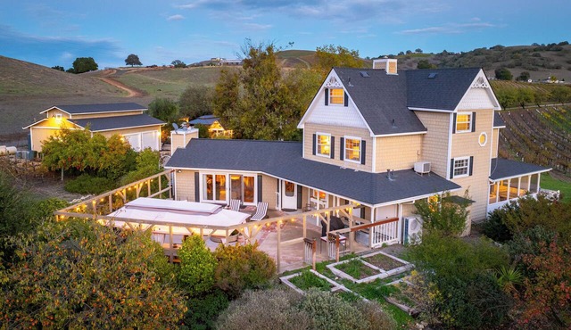 Hot Tub + Fire Pit | Vineyard Near Templeton + Paso | Vineyard Retreat