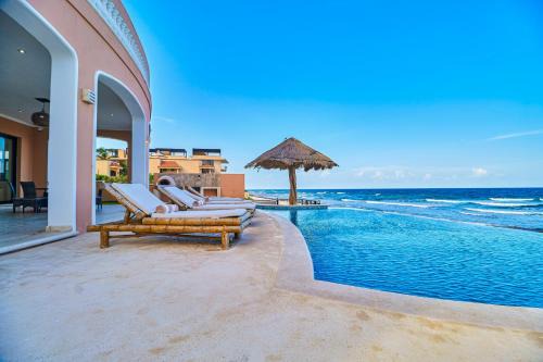 Luxury 7 Bedroom Oceanfront Villa at Hacienda Tankah with Infinity Pool & Premium Hospitality