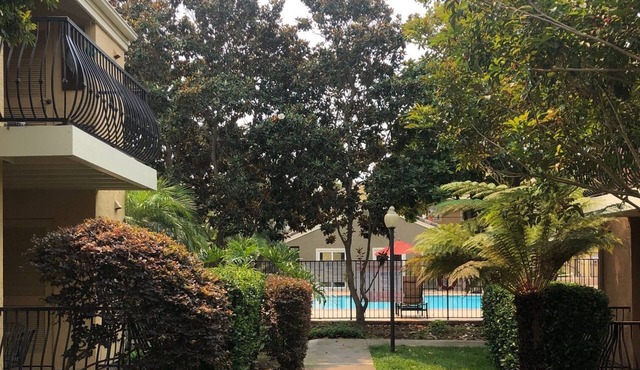 Private Quiet Lush Corner Apt w/Pool, Spa, Garden, Balcony, Amenities