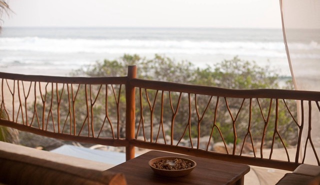 Secluded beachfront 1BR+ with panoramic ocean views & sandy swimming beach in Troncones