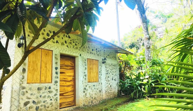 Stone cabin with 2 double beds and AC