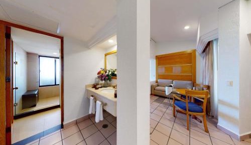 Deluxe Double Room with Two Double Beds, Sofa Bed, Terrace, Pool Access and Ocean View